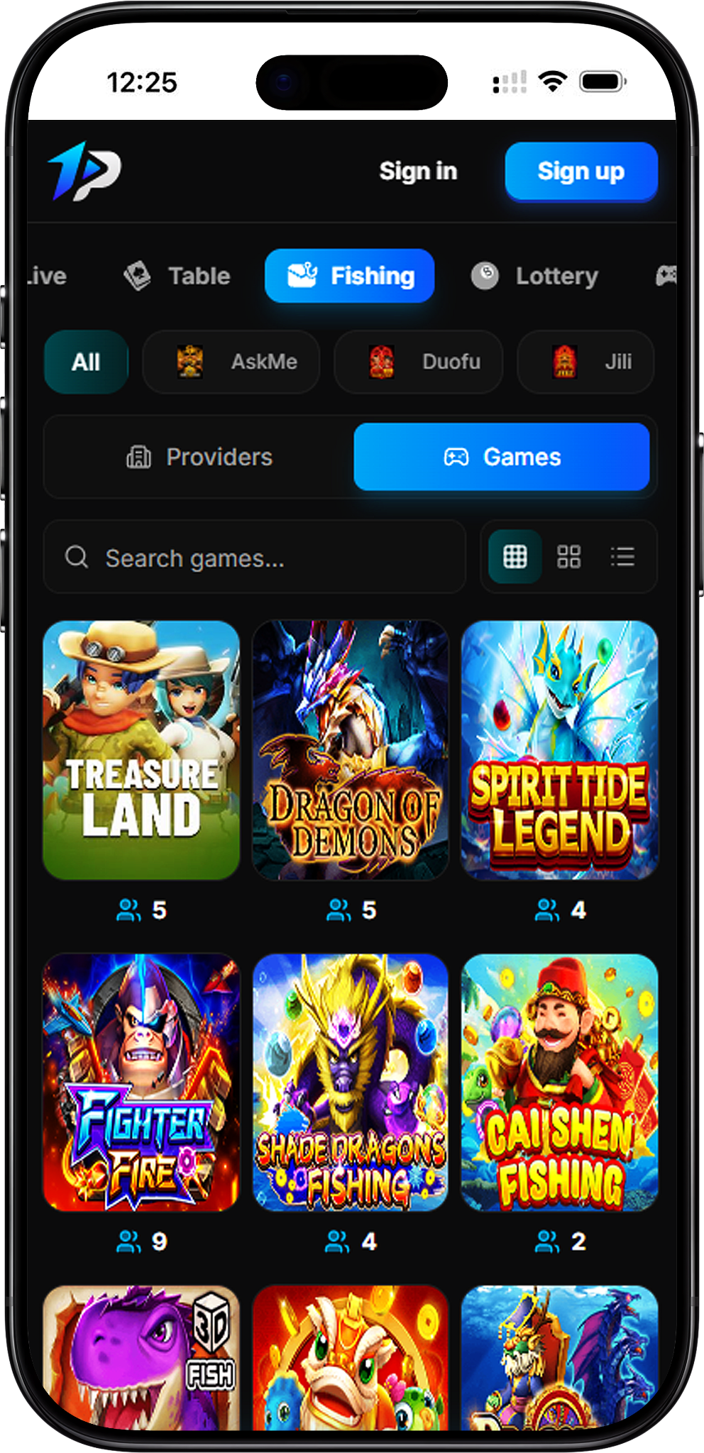 OnePlay Fishing Providers